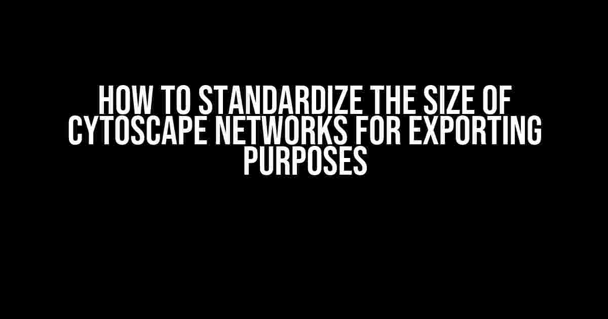 How to Standardize the Size of Cytoscape Networks for Exporting Purposes