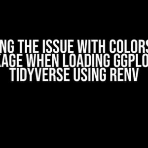 Solving the Issue with colorspace Package when Loading ggplot2 in tidyverse using renv